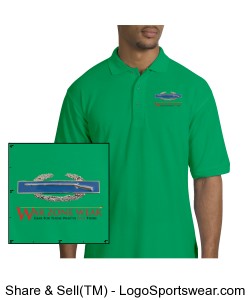 War Zone Wear, Golf Shirt with Combat Infantry Men's Badge Design Zoom